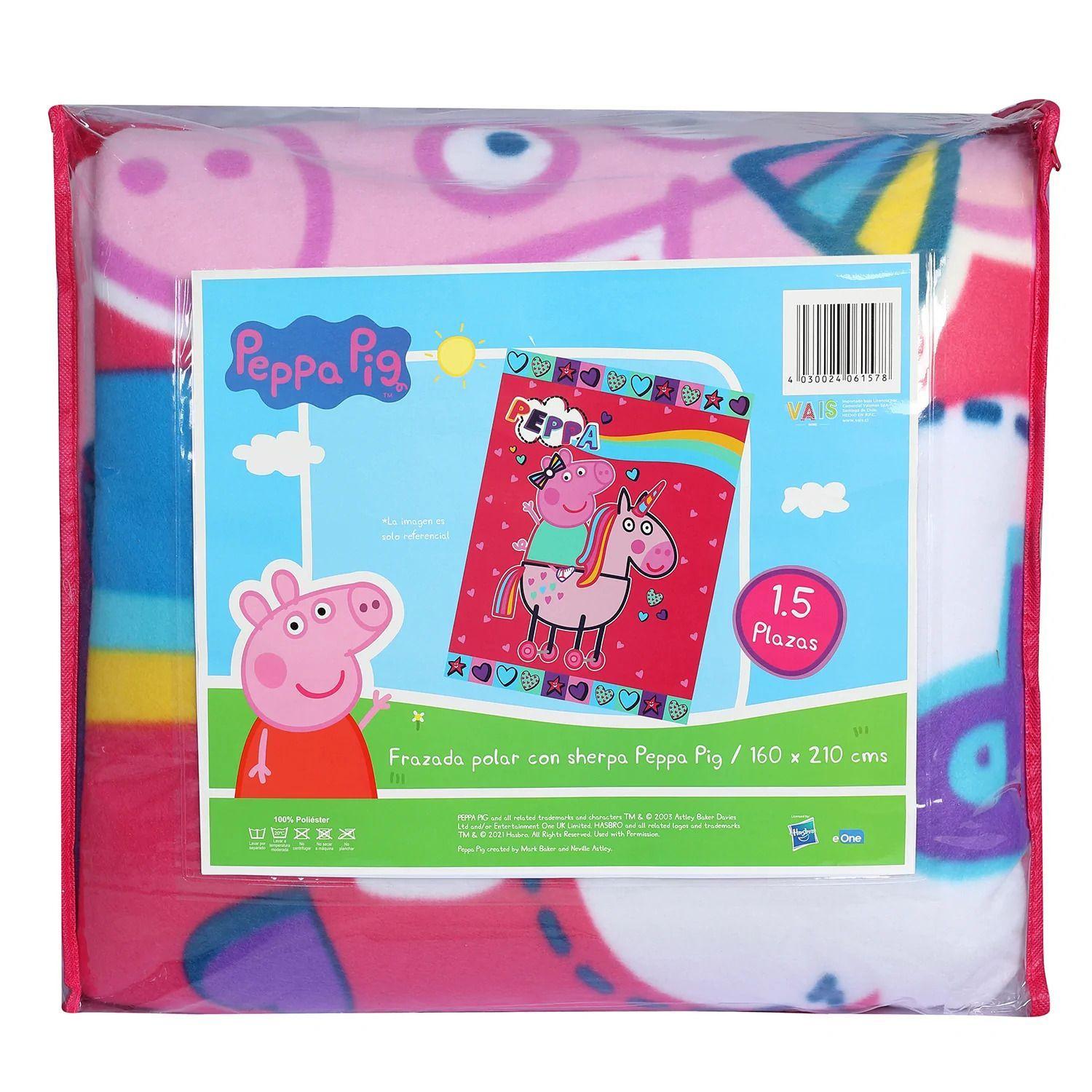 Frazada Polar Sherpa Peppa Pig 1.5 Plazas Infantil Niñas-2