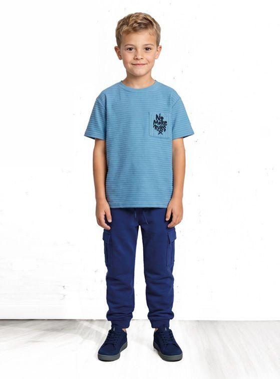 Polera Manga Corta Niño Cuello Redondo y Textura-0