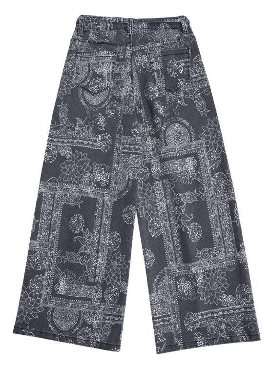 Jeans Ancho Niña Negro Denim Calce Palazzo-2