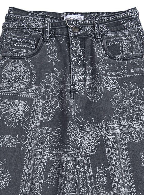 Jeans Ancho Niña Negro Denim Calce Palazzo-3
