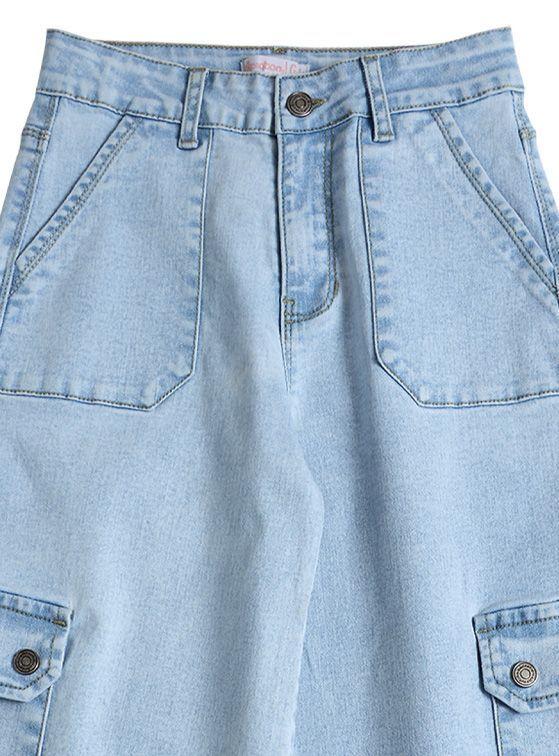 Jeans Mezclilla Palazzo Cargo Niña-2