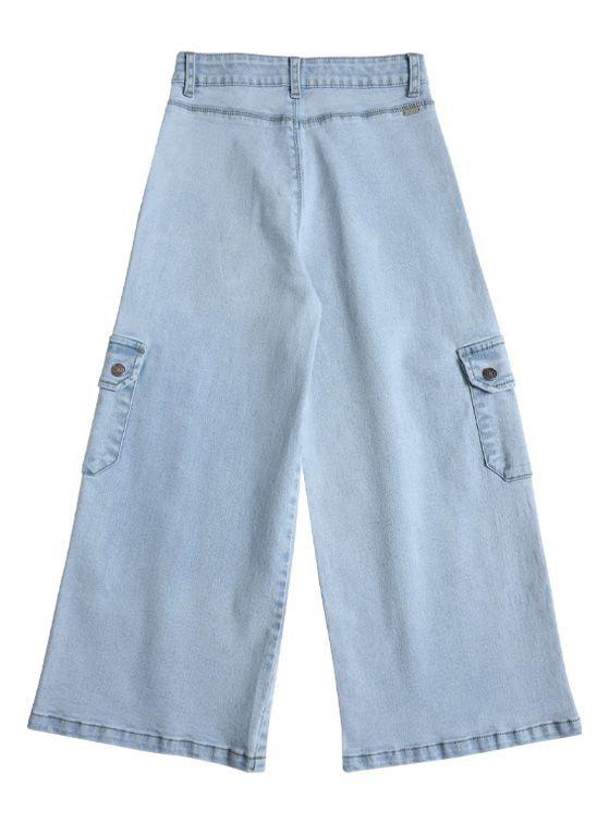 Jeans Mezclilla Palazzo Cargo Niña-3