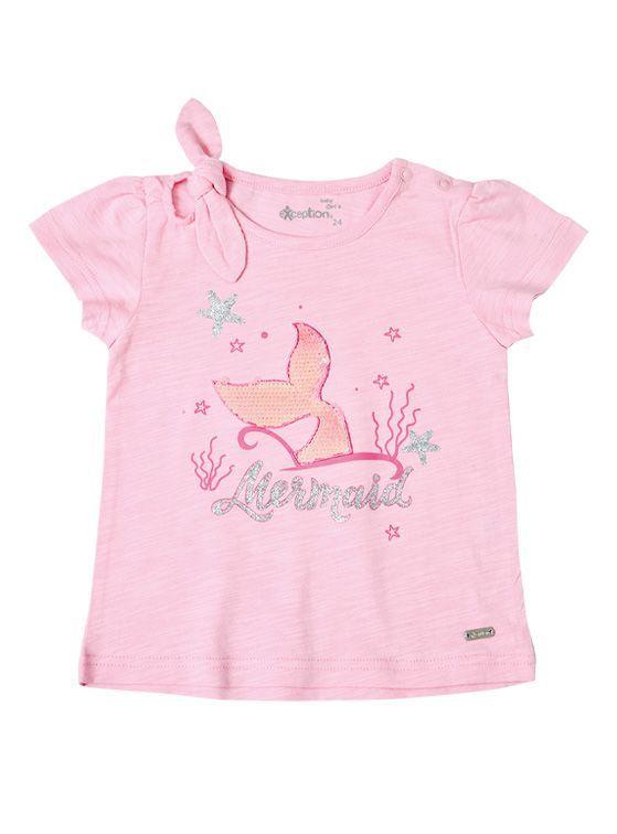 Polera Bebé Niña Algodón Manga Corta con Estampado-0