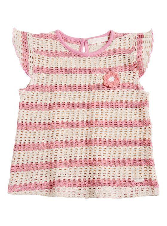 Polera Bebé Niña Tejida Rayas-1