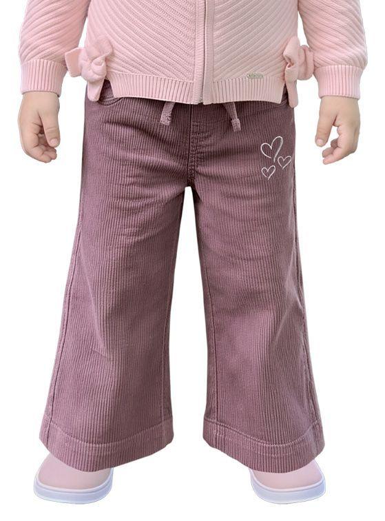 Pantalón Ancho Cotelé Bebé Niña-0