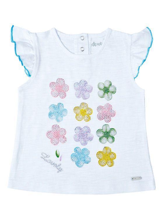 Polera Bebé Niña Algodón Manga Corta con Estampado y Glitter-1