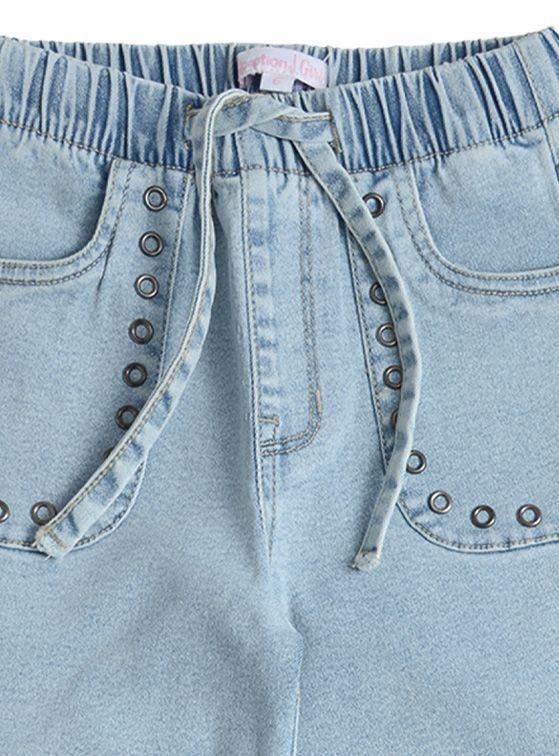 Jeans Mezclilla Palazzo Bolsillos Cargo Niña-3