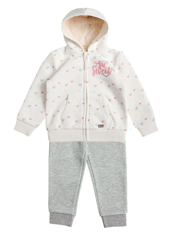 Conjunto Polerón y Pantalón Buzo Franela Bebé Niña-1