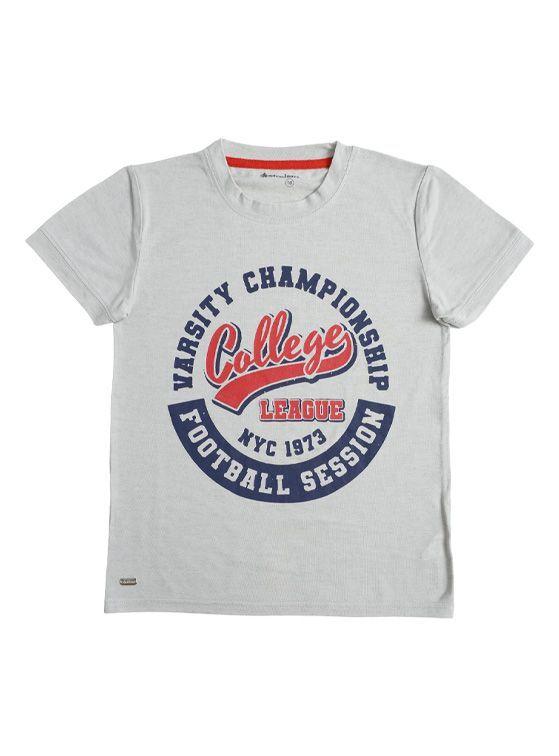 Polera Manga Corta Niño Slub Jersey de Algodón-0