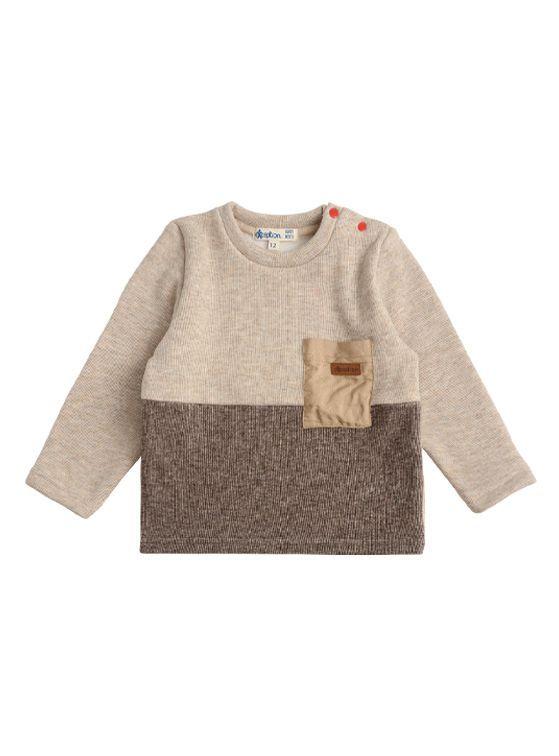 Polera Manga Larga Interior Frisado Bebé Niño con Bolsillo-1