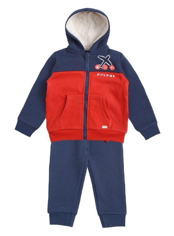 Conjunto Polerón y Pantalón Buzo Franela Bebé Niño Avión-0