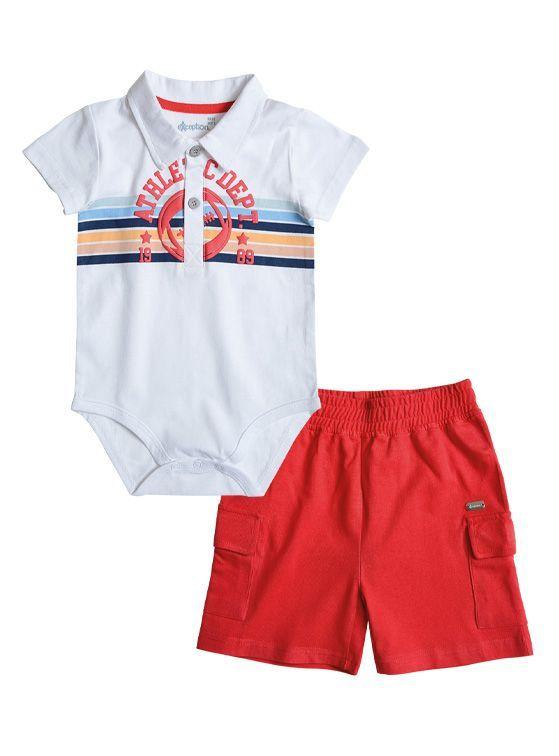 Conjunto Body y Bermuda Gabardina Bebé Niño-0