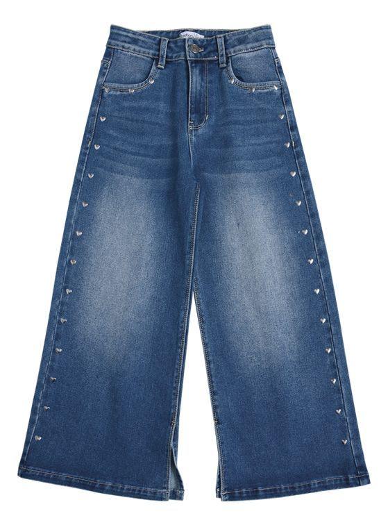 Jeans Ancho Niña con Tachas-2