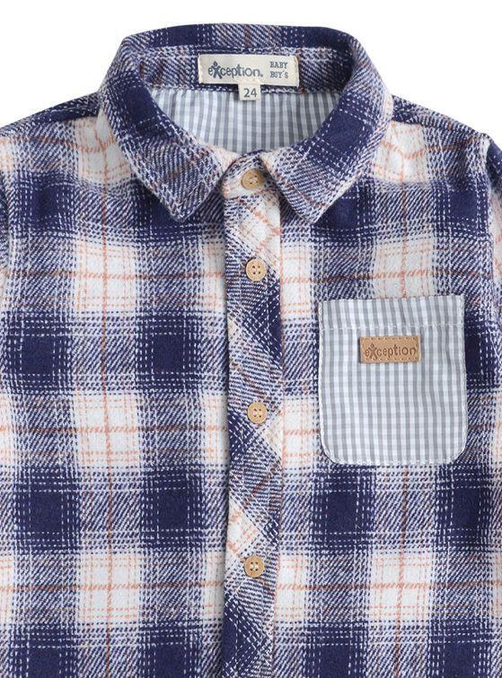 Camisa Manga Larga Afranelada Bebé Niño Cuadros-2