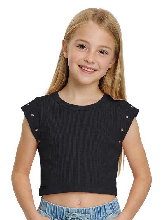 Polera Peto Rib  Manga Corta Niña-0