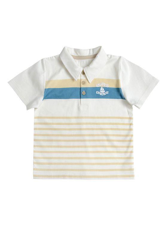 Conjunto Polera y Bermuda Gabardina Bebé Niño con estampado-1