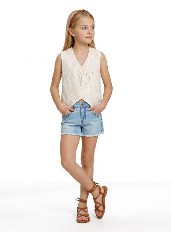 Short Mezclilla Niña con Tachas-0