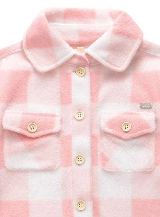 Chaqueta Polar Bebé Niña Estampado Cuadros-2