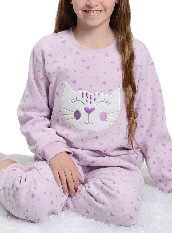 Pijama Polar Niña Gatito-1