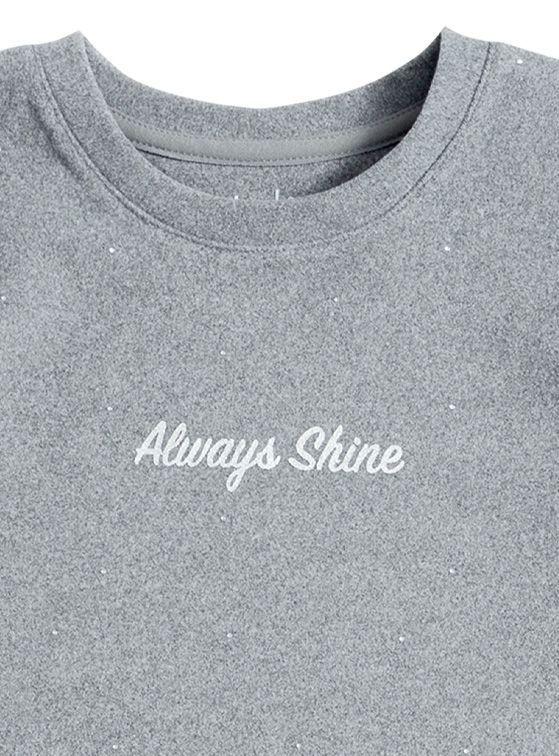 Polera Manga Larga Afranelada Niña con Estampado, Glitter y Strass-2