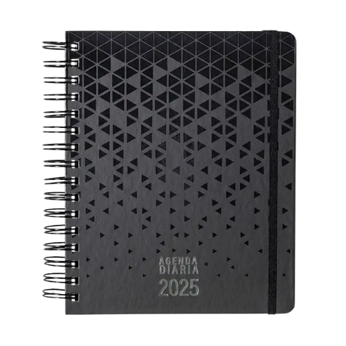 Agenda 2025 Black Con Elástico 17x21cm-0