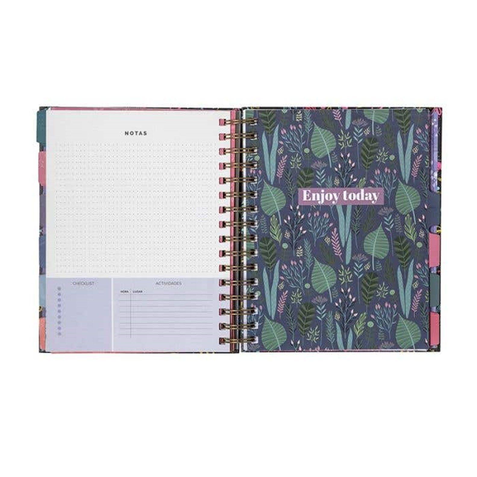 Planner 12 Meses Semana A La Vista Blackflower 17x21cm-3