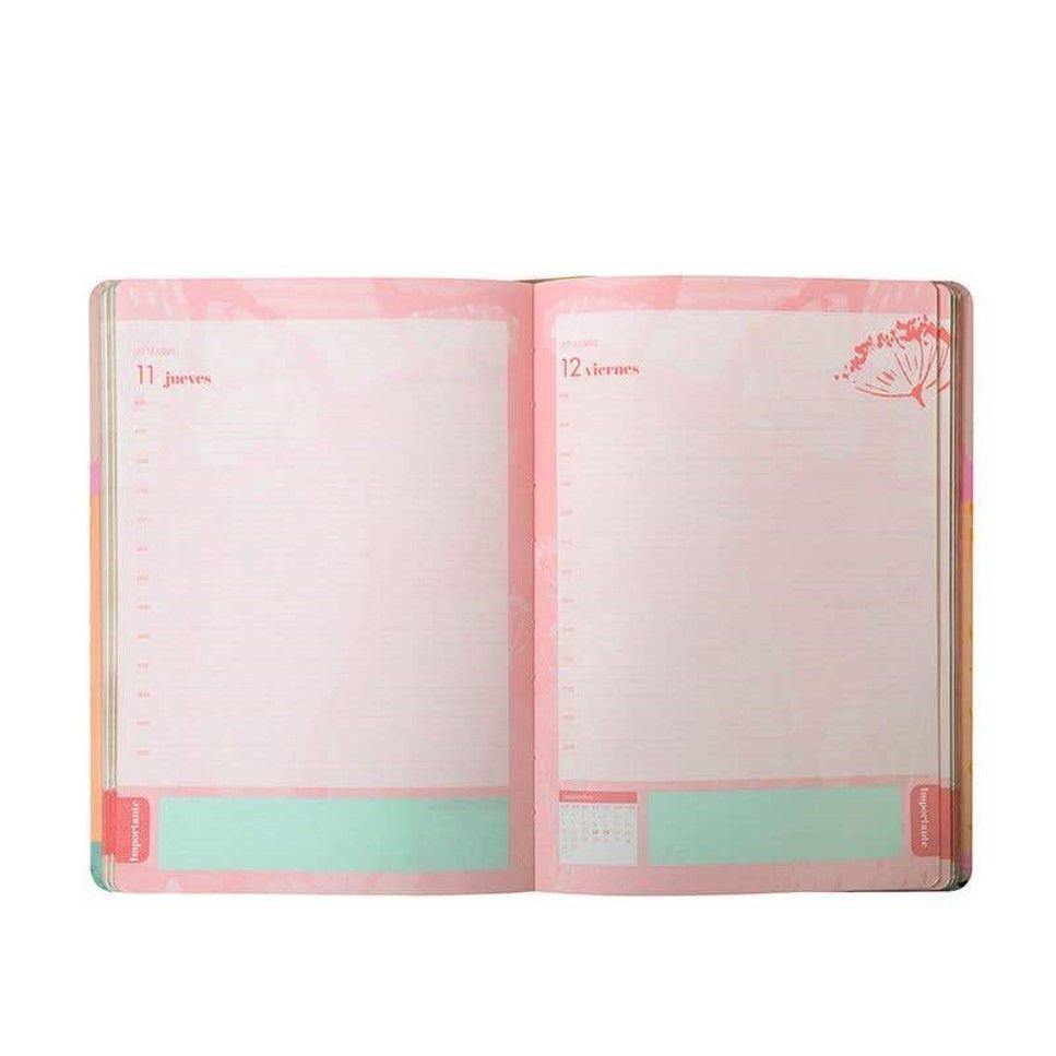 Agenda 2025 Pastel Flower Con Elástico-3