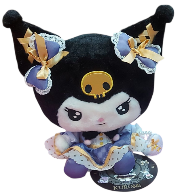 Peluche kuromi de 24cm serie fancy ribbons sanrio original-6