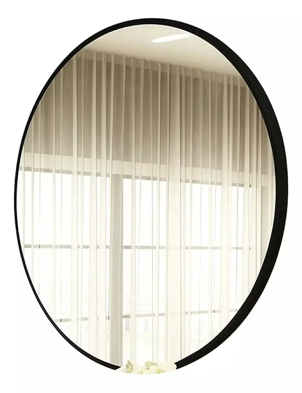 Espejo Circular De Pared Elegante Redondo 80cm De Diametro Negro-2