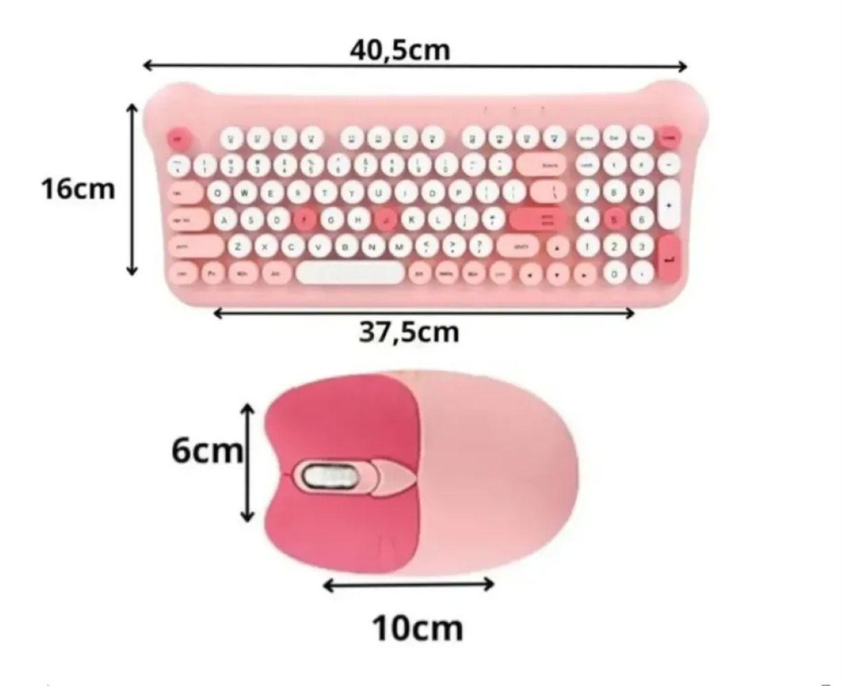 Kit De Teclado Con Mouse Inalambrico Diseño Gato-2