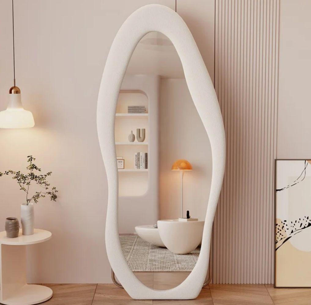 Espejo Acolchado Blanco Pedestal Pared 160x55-2
