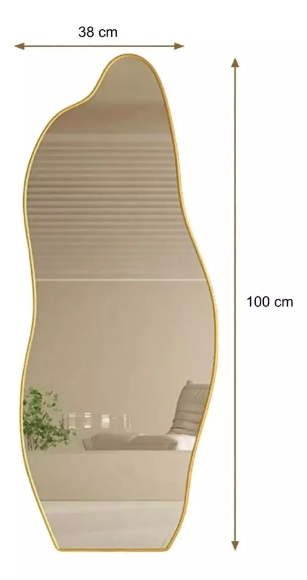 Espejo De Pared Asimetrico Cuerpo Entero 100x38 Cm-2