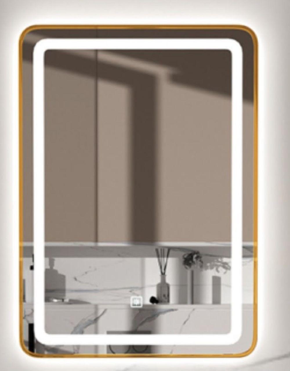 Espejo Rectangular Luz Led 60x80cm Dorado-0