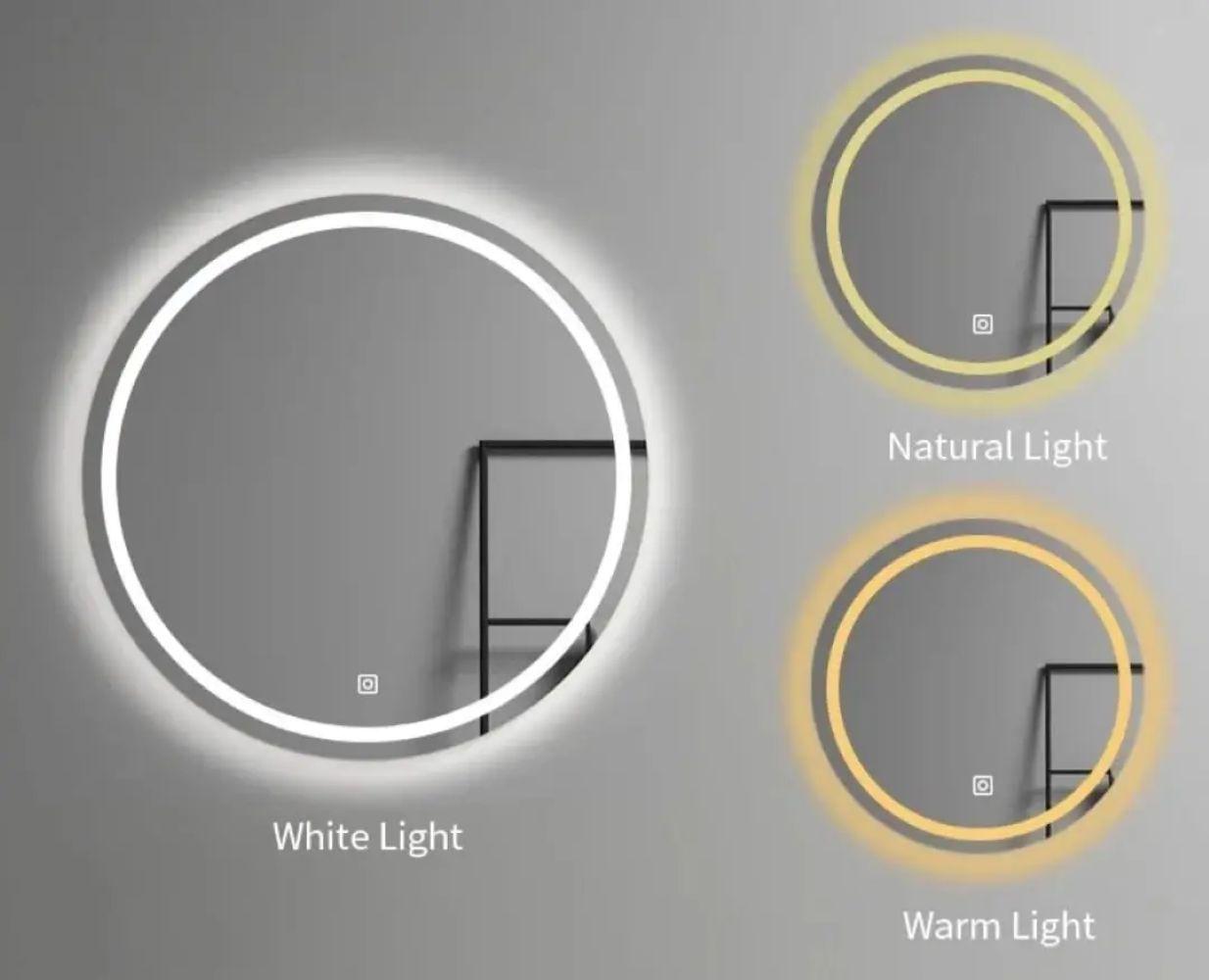 Espejo Redondo Touch con Luz Led 3 Tonos-2