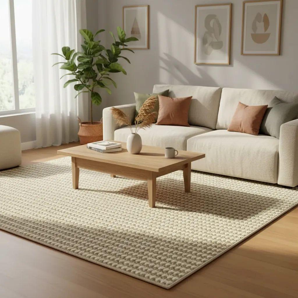Alfombra Tejida Yute Sisal 160x200 Texturizada Beige-2