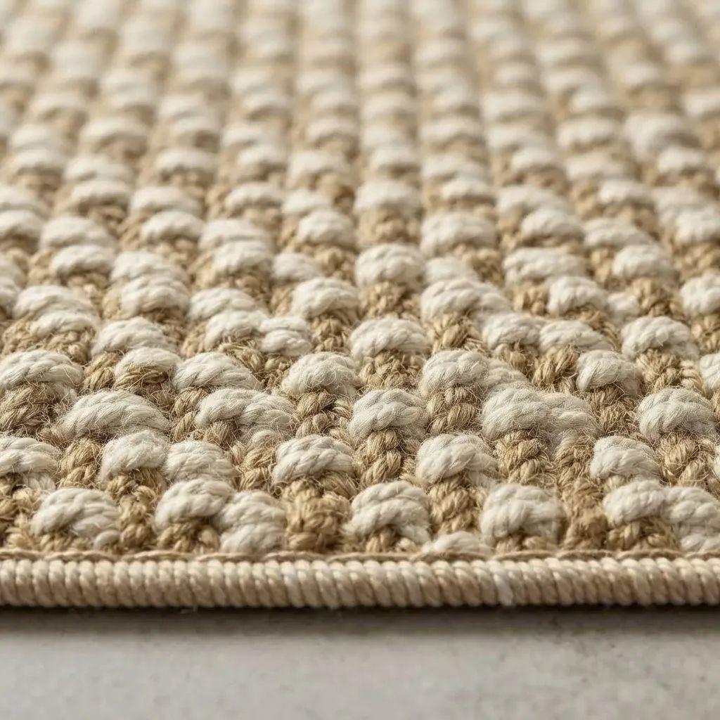 Alfombra Tejida Yute Sisal 160x200 Texturizada Beige-3