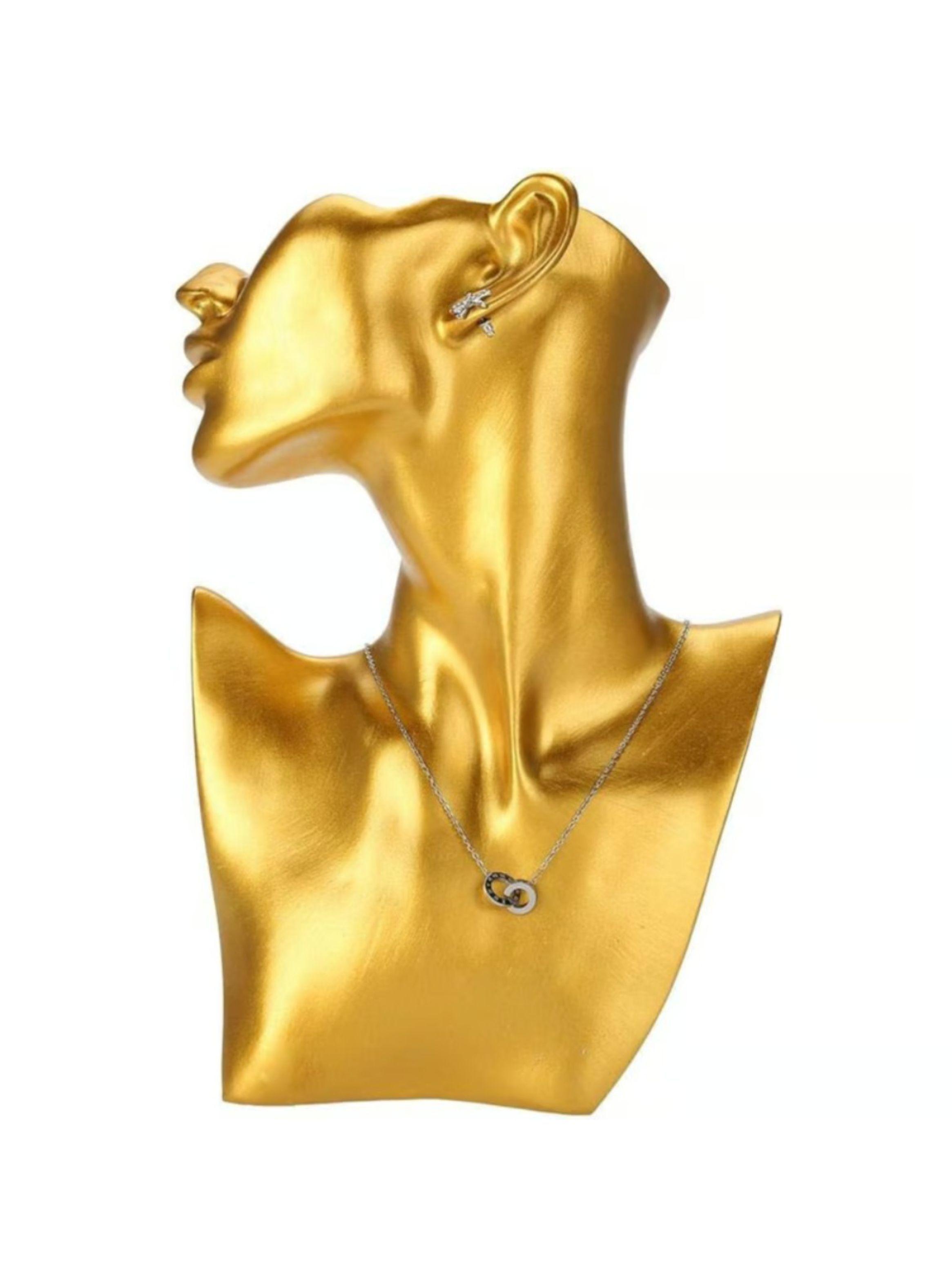 Escultura Decorativa Mujer Nórdica Dorada Una Pieza de Arte-2