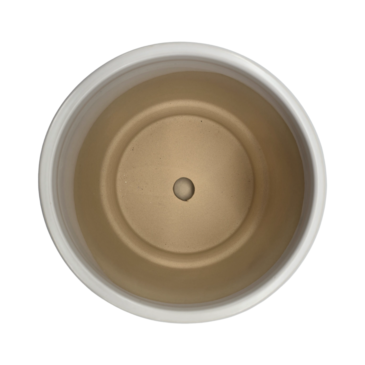 Macetero Maceta De Ceramica Beige Con Patrones Blancos S-4