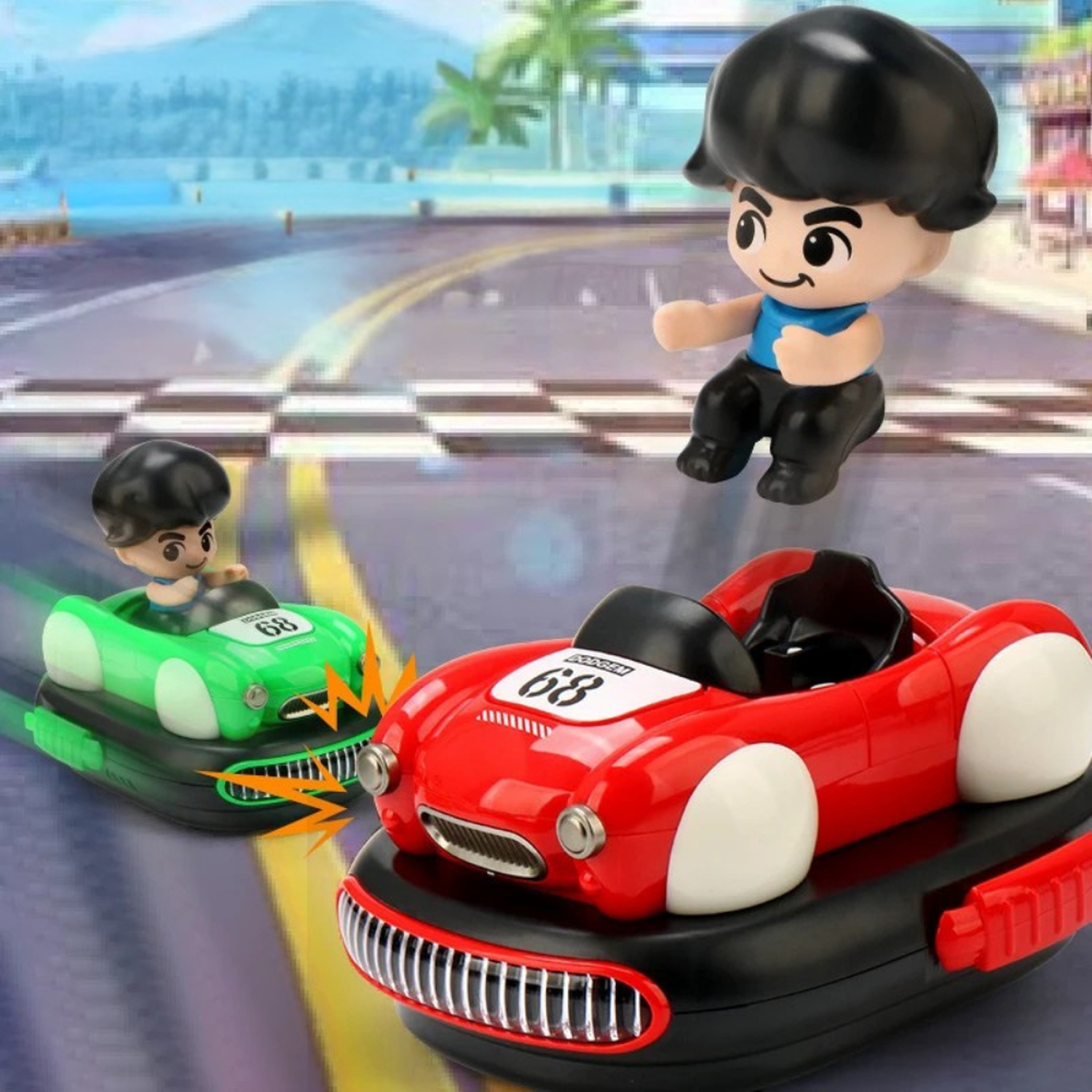 Set de Autitos Chocadores a Control Remoto Piloto Bumper Car-5