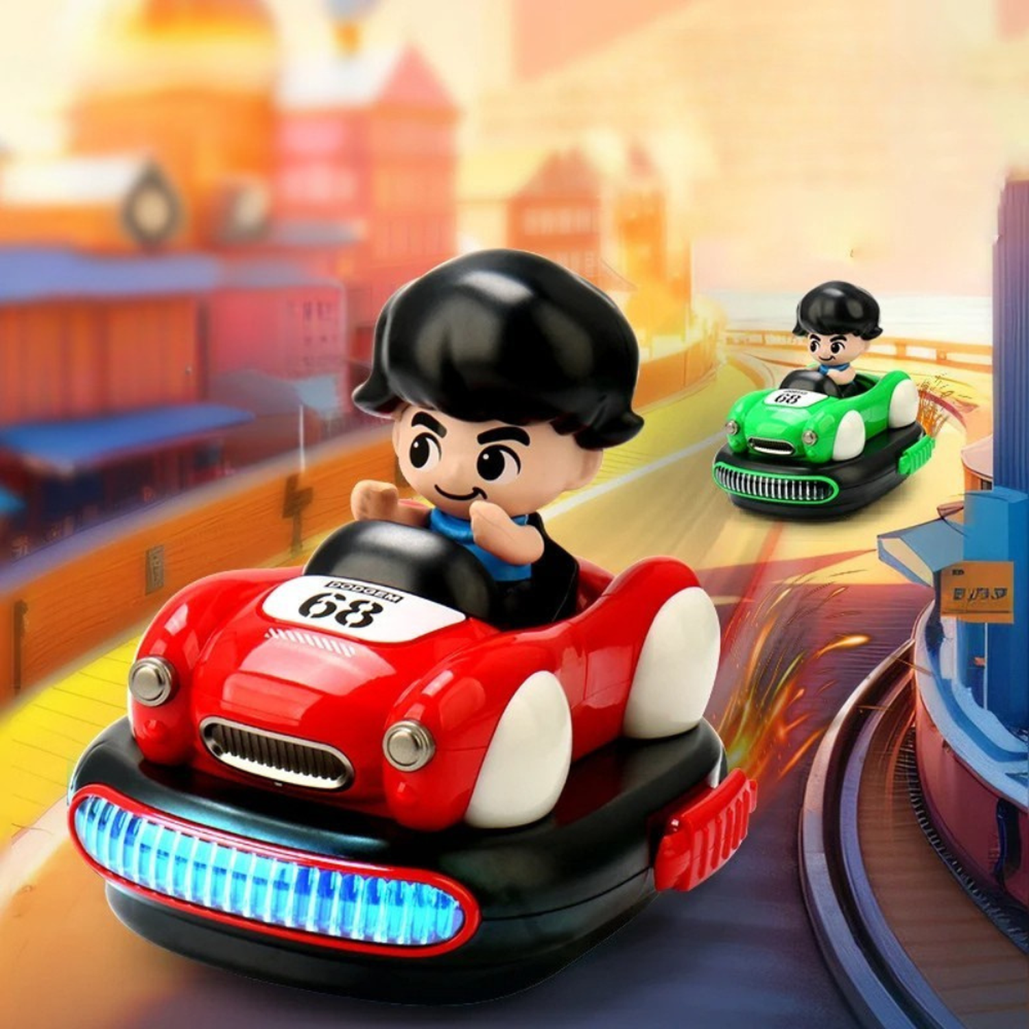 Set de Autitos Chocadores a Control Remoto Piloto Bumper Car-6