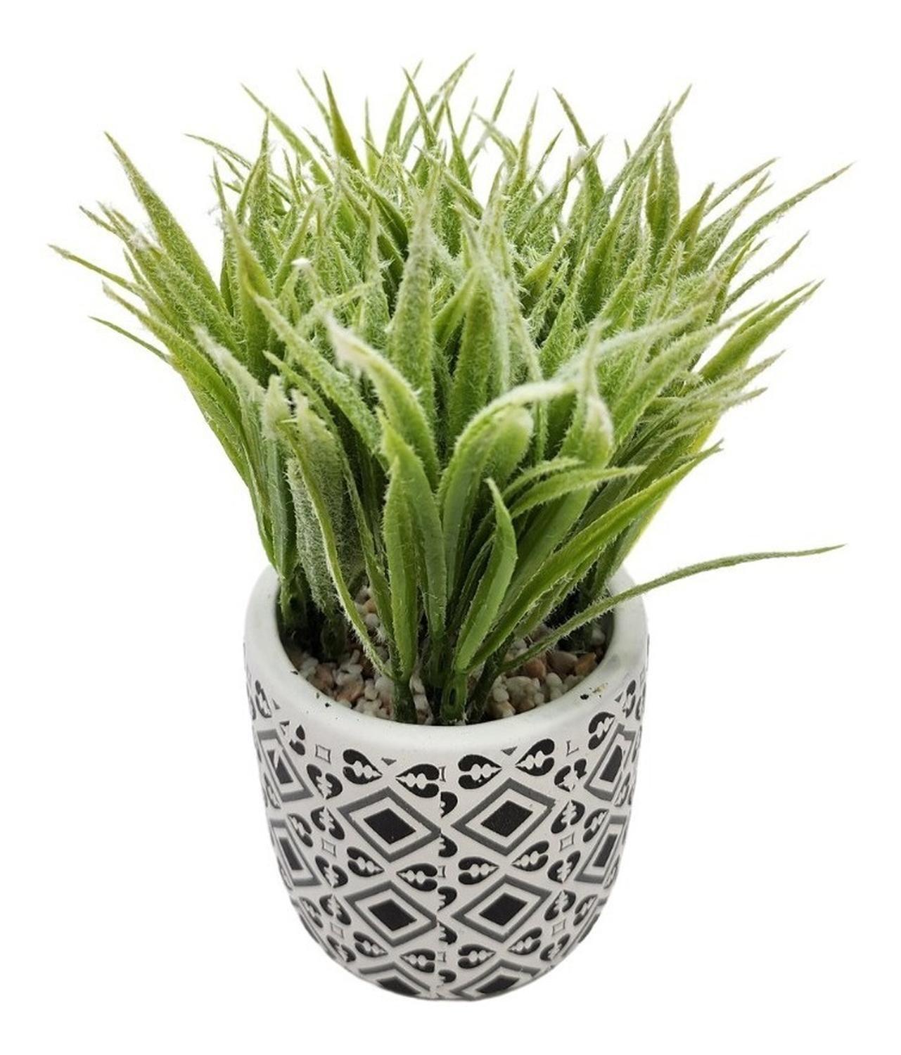 Planta Artificial Macetero Cerámica Vintage Plantita Verde-1