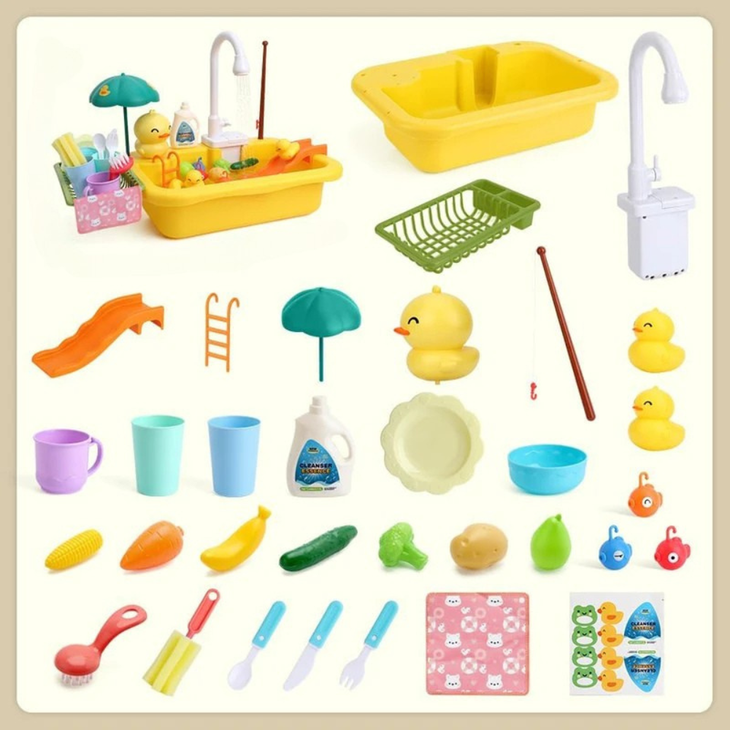 Juguete De Agua Infantil Con Llave Funcional Juego Patitos-3
