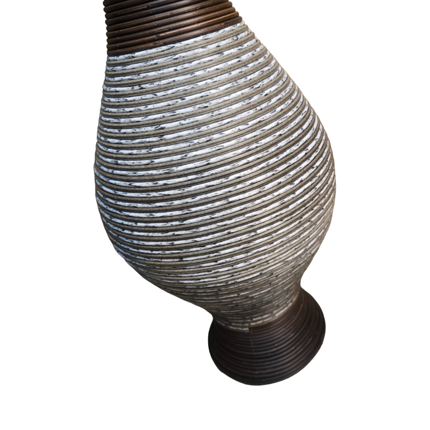 Jarron Florero Decorativo Tejido Rattan Moderno Blanco 70 CM-5