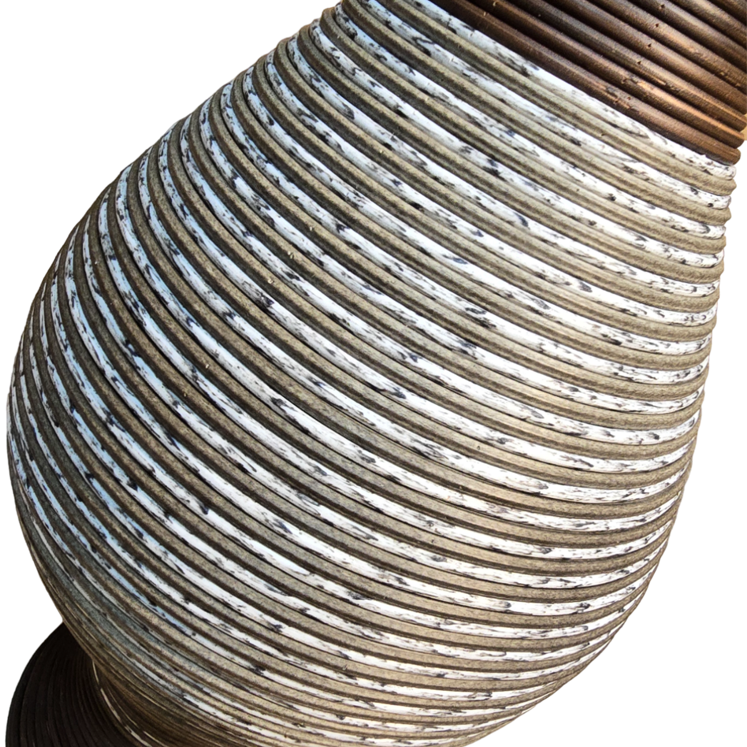 Jarron Florero Decorativo Tejido Rattan Moderno Blanco 70 CM-6