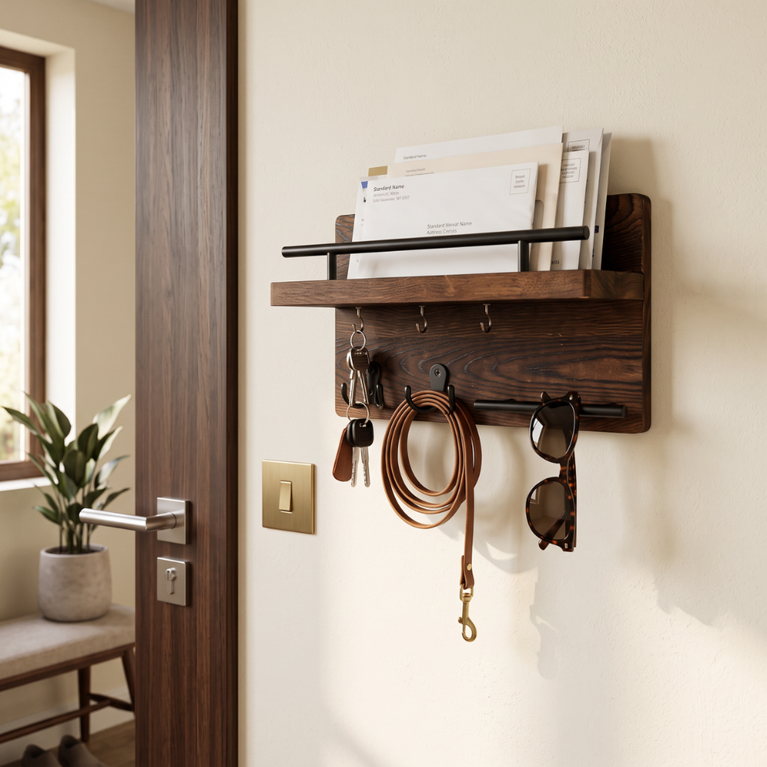 Portallaves De Madera Organizador Decorativo Para Llaves-1