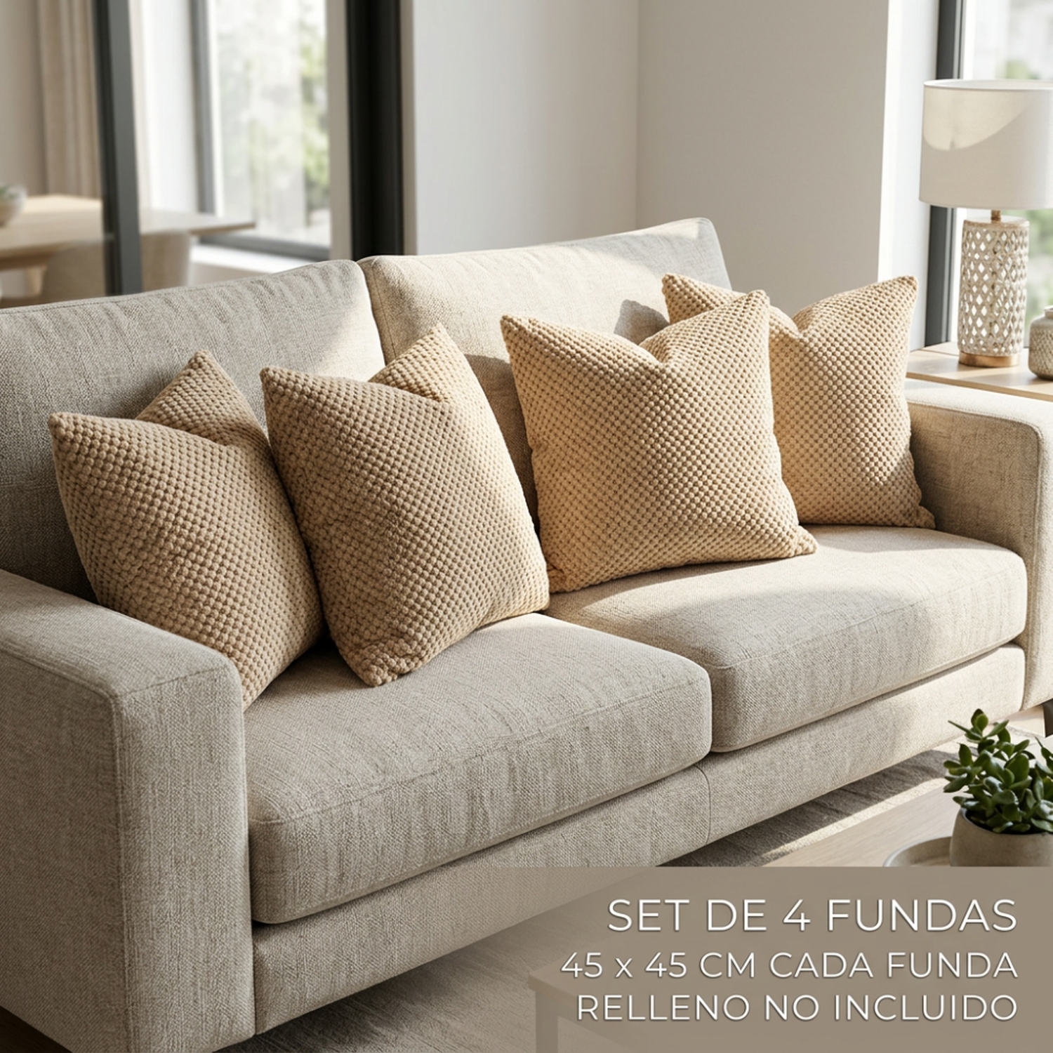 Set 4 Fundas De Cojin 45x45 Decorativas Para Living Sofa-3