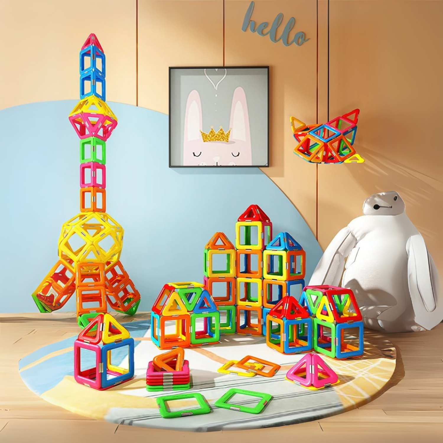 Set de Construccion Magnetico Piezas Magneticas 118 Piezas-2