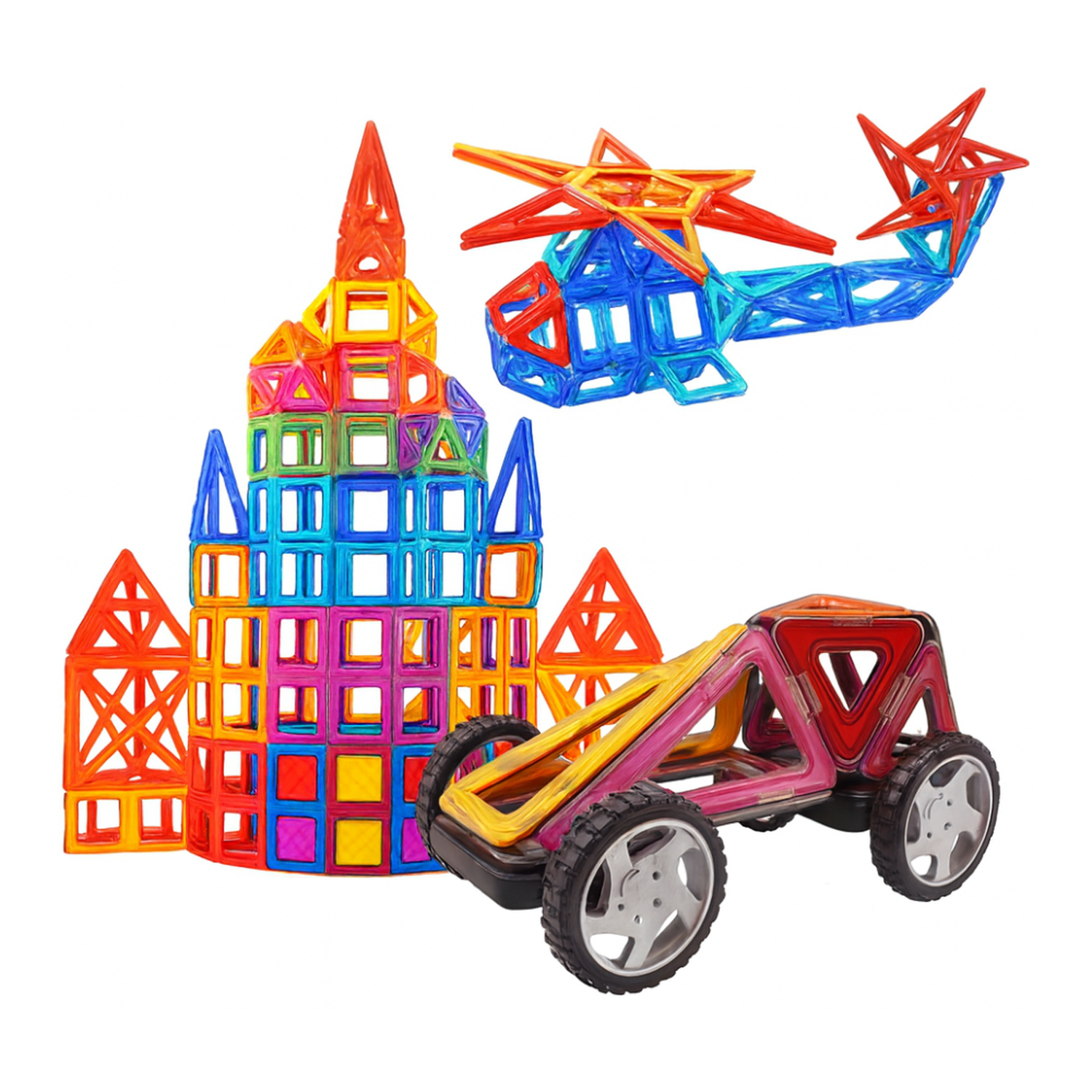 Set de Construccion Magnetico Piezas Magneticas 118 Piezas-4