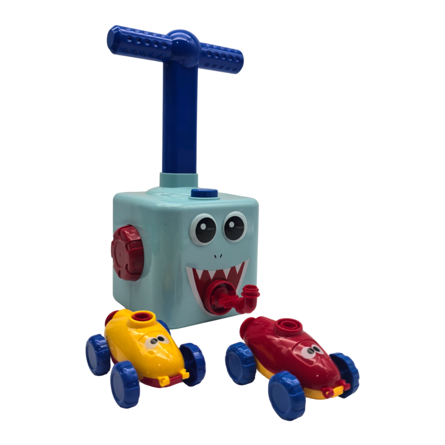 Juego Inflador De Globos Para Niños Autos Carreras Celeste-6