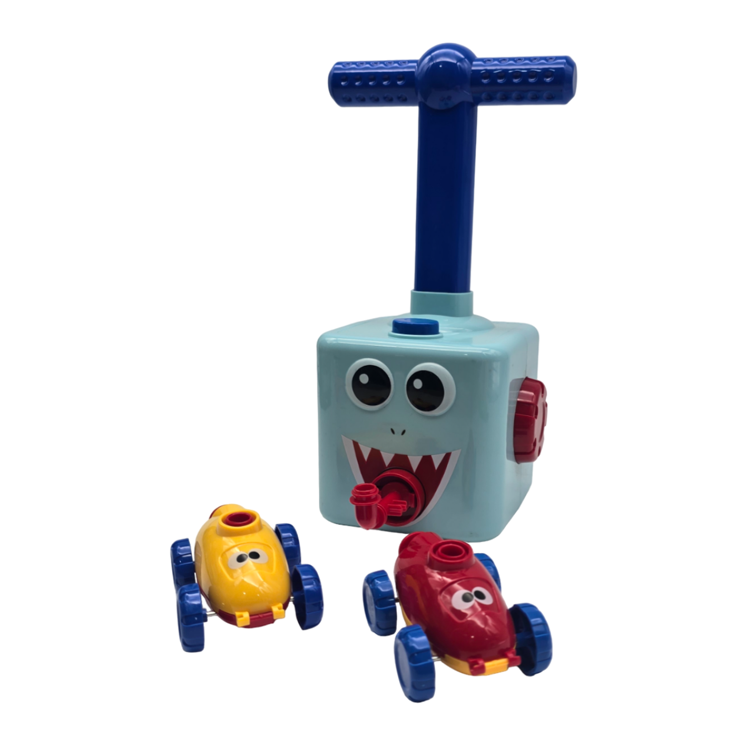 Juego Inflador De Globos Para Niños Autos Carreras Celeste-7